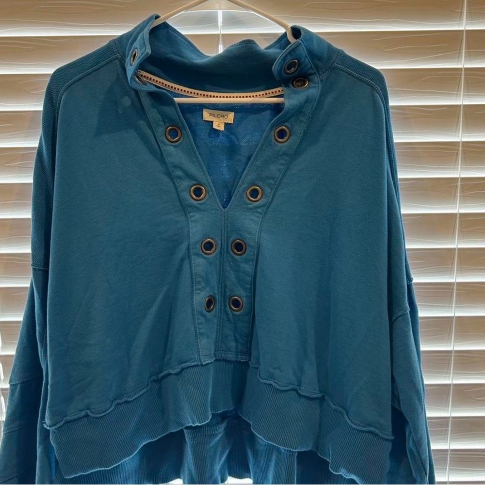 Teal blue Accent Top